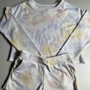 OshKosh B'gosh Girls Cloud-Dye Pullover & Shorts Set, Size 6/6X